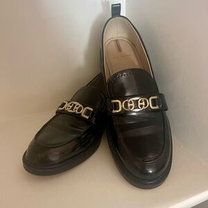 Sam Edelman Women’s Black Loafers with Gold Accent